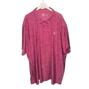 Three Sixty Six Men's Pink Heathered Short Sleeve Golf‎ Polo Shirt 3XL